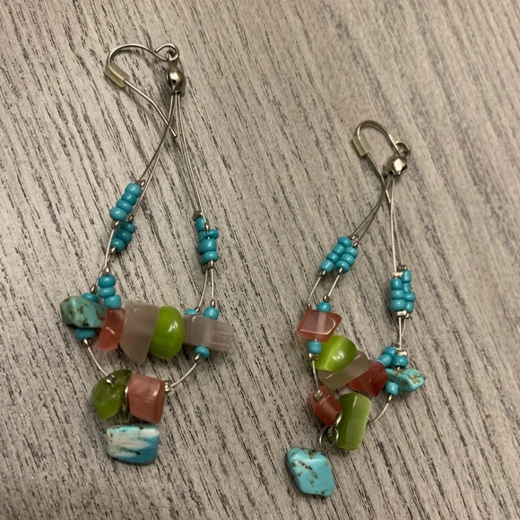 3 piece Turquoise and Pink Beaded Jewelry Set - Picture 3 of 7